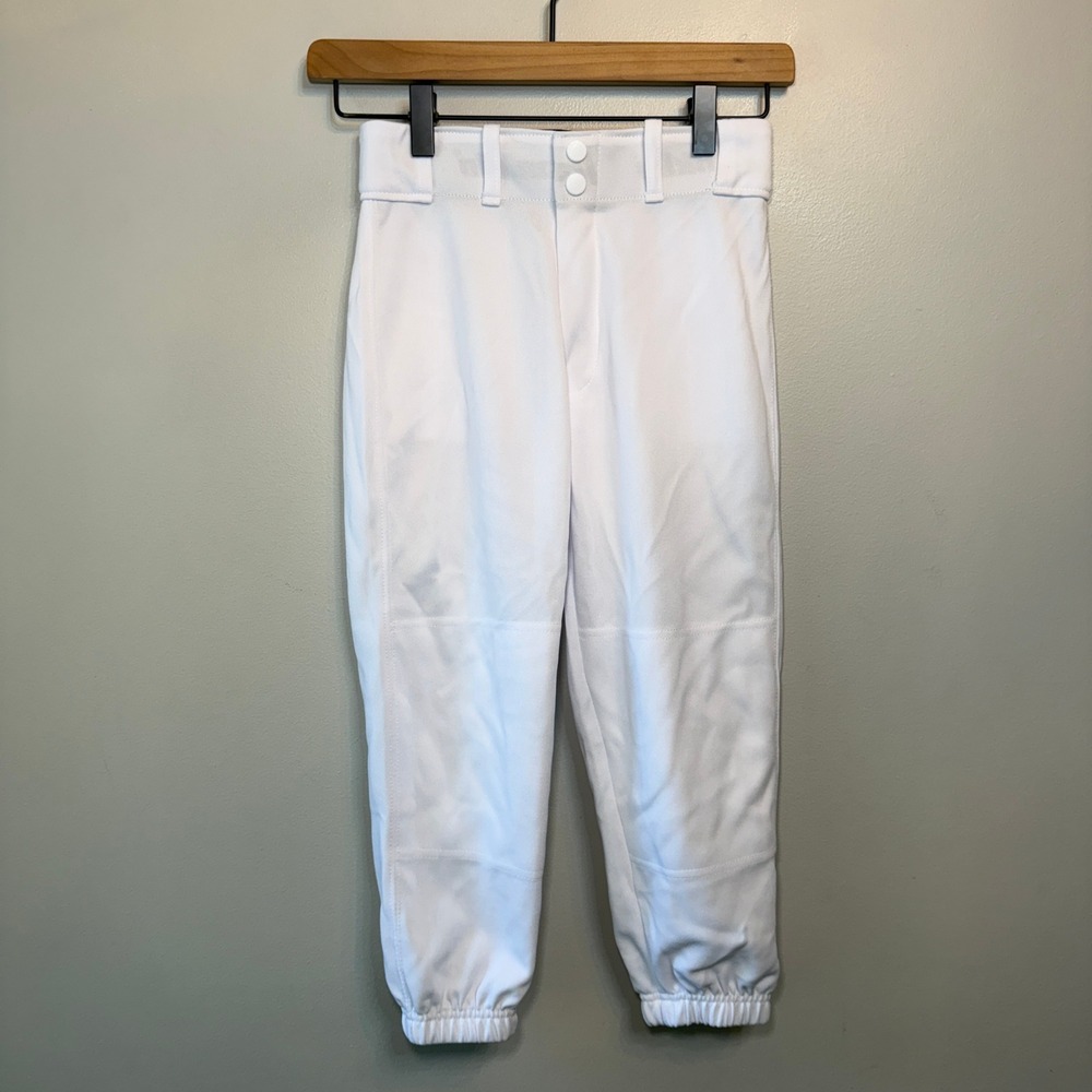 Franklin Kids Youth Medium White Baseball Pants Double Knee